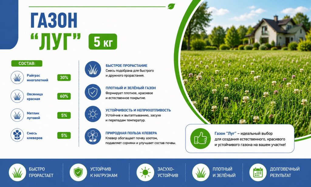 Газон Луг 5 кг Газон Луг 5 кг